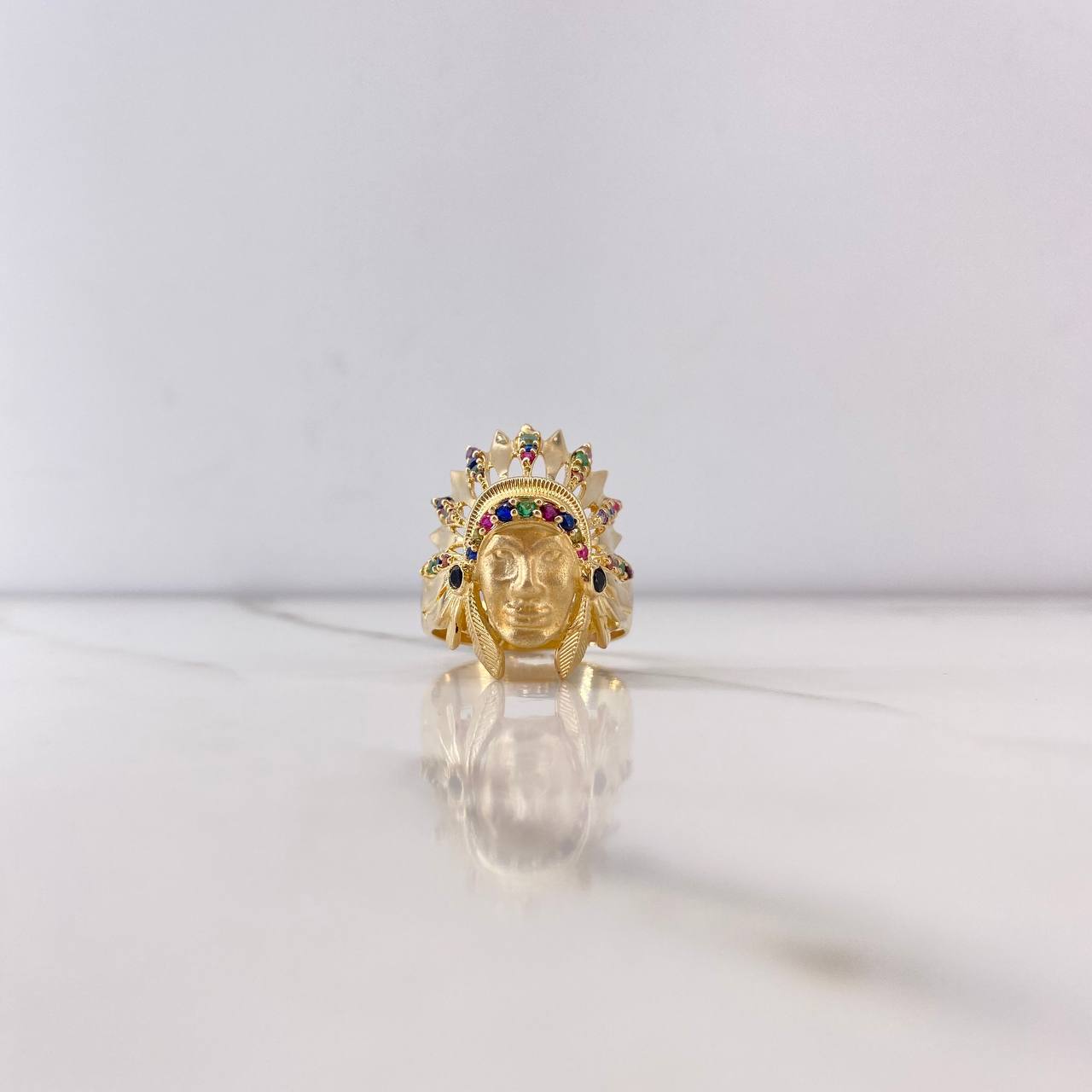 Anillo Indio 11.5gr / T10 / Circones Colores Oro Amarillo $