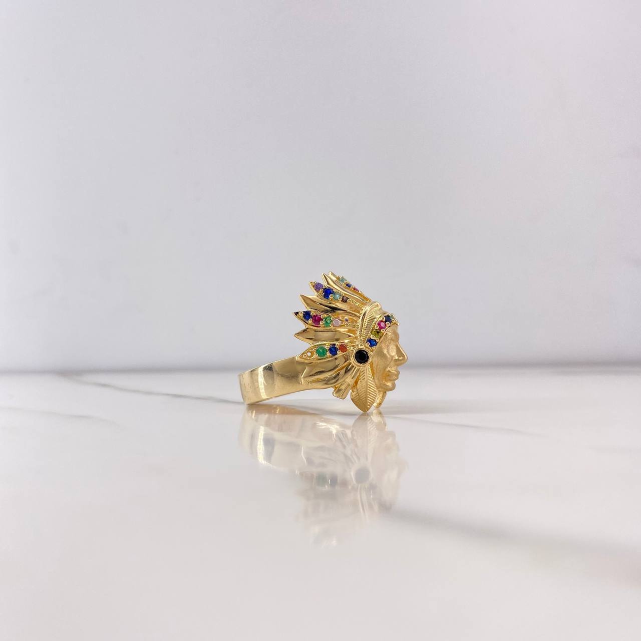 Anillo Indio 11.5gr / T10 / Circones Colores Oro Amarillo $