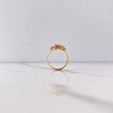 Anillo Ovalo Lineas 1.8gr / T6 1/2 / Solitario Circones Rosado Blancos Oro Amarillo $