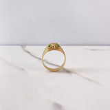 Anillo Buho 6.1gr / T9 3/4 / Texturizado Circones Verdes Blancos Oro Amarillo $