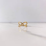 Anillo Lineas Cruzadas 2.3gr / T6 1/2 / Oro Amarillo $