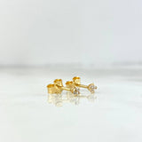 Topos Chispa 0.55gr / 1cm / 3mm Circon Blanco Broche Mariposa Oro Amarillo