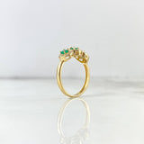 Anillo Trio Segmentado 2.55gr / T6 1/4 / Esmeraldas 45pts Diamantes Blancos 25pts Oro Amarillo (Joya) *