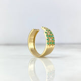 Anillo Matrix 4.2gr / T8 1/2 / Esmeraldas 50pts Diamantes Blancos 15pts Oro Amarillo (Joya)