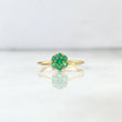 Anillo Solitario Flor 2.15gr / T7 / Esmeraldas 30pts Oro Amarillo (Joya)