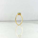 Anillo Solitario Flor 2.15gr / T7 / Esmeraldas 30pts Oro Amarillo (Joya)