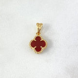 Dije Trebol VCyA 1.4gr / 1.7cm / Agata Roja Oro Amarillo +4