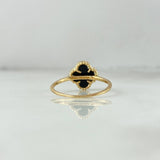 Anillo Trebol VCyA 2.15gr / T8 / Agata Negra Oro Amarillo +4 *