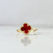 Anillo Trebol VCyA 2.1gr / T5 1/2 / Ámbar Rojo Oro Amarillo +4 *