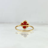 Anillo Trebol VCyA 2.1gr / T5 1/2 / Ámbar Rojo Oro Amarillo +4 *