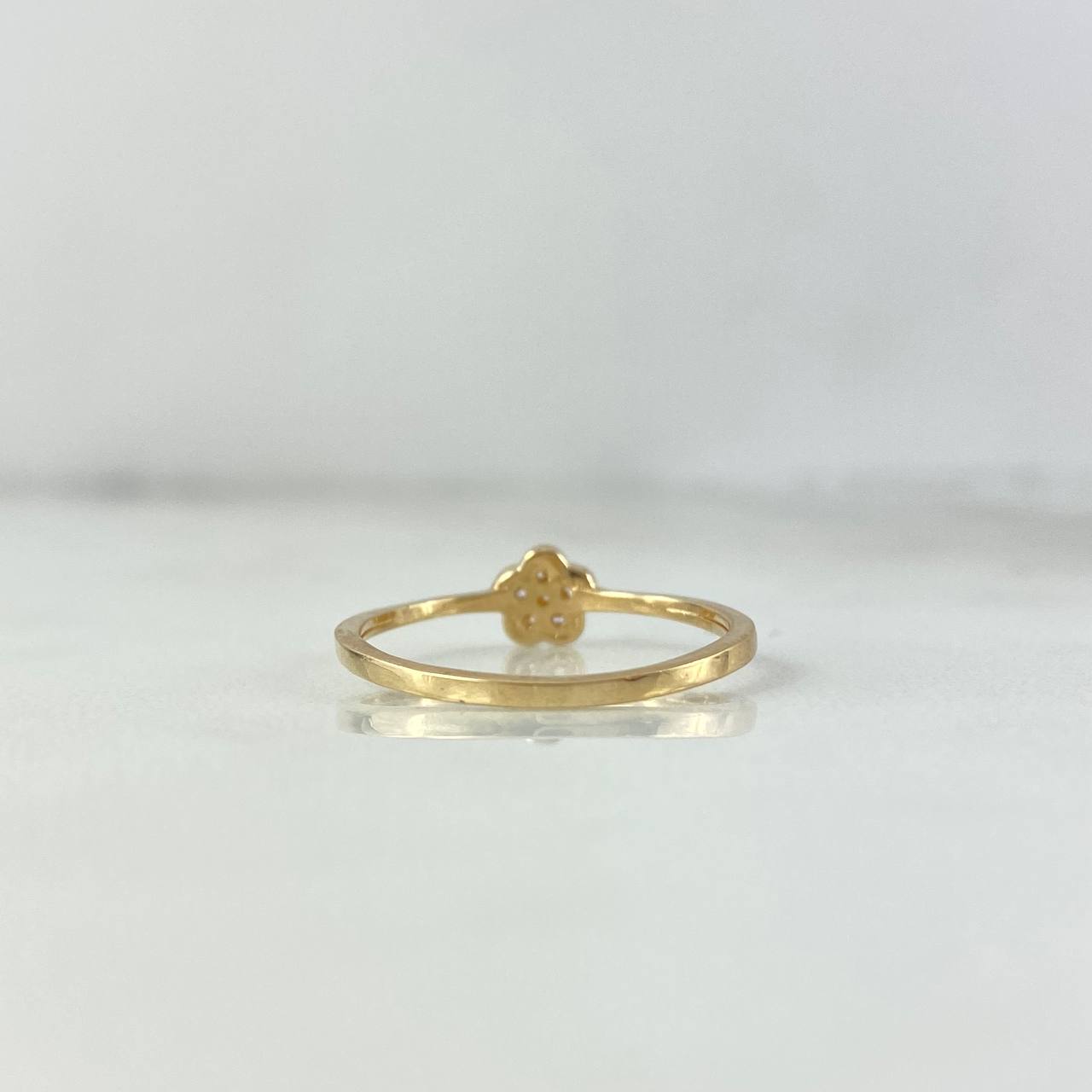 Anillo Flor 1.25gr / T6 / Circones Blancos Oro Amarillo