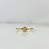 Anillo Flor 1.25gr / T6 / Circones Blancos Oro Amarillo