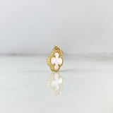 Dije Trebol VCyA 1.4gr / 1.7cm / Nacar Blanco Oro Amarillo +4 *