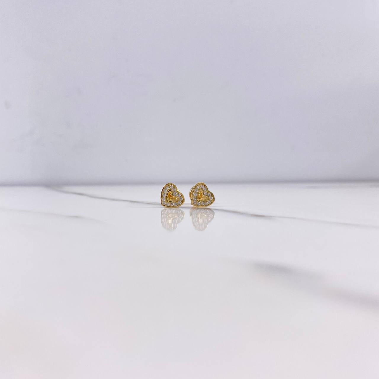 Topos Corazón Silueta 0.95gr / Circones Blancos Oro Amarillo $