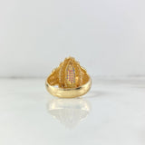 Anillo Silueta Virgen Guadalupe 7.55gr / T7 / Circones Blancos Azules Fucsias Oro Amarillo