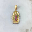 Dije Virgen Guadalupe 14.4gr / 5.2cm / Circons Blancos Verdes Fucsias Oro Amarillo