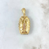 Dije Virgen Guadalupe 14.4gr / 5.2cm / Circons Blancos Verdes Fucsias Oro Amarillo