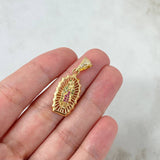 Dije Virgen Guadalupe 3.1gr / 3.1cm / Circones Fucsias Verdes Blancos Oro Amarillo *