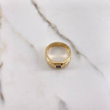 Anillo Sello Cinturon 4.2gr / T10 1/4 / Circones Negros Blancos Oro Amarillo &