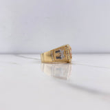 Anillo Gallo Armas 10.2gr / T11 / Circones Blancos Tres Oros &