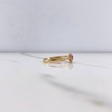 Anillo Solitario Halo 2.1gr / T7 1/4 / Circones Blancos Fucsias Oro Amarillo &