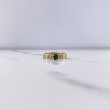 Anillo Solitario Tornillo 2.9gr / T5 3/4 / Circones Blancos Verde Oro Amarillo &