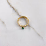 Anillo Solitario Tornillo 2.9gr / T5 3/4 / Circones Blancos Verde Oro Amarillo &