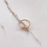 Anillo Solitario Silueta 2gr / T7 1/2 / Circones Blancos Oro Rosa &