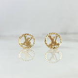 Topos LV 1.05gr / 1cm / Aro Diamantado Broche Mariposa Oro Amarillo *