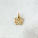 Dije Mariposa 0.7gr / 1.3cm / Circones Blancos Oro Amarillo *