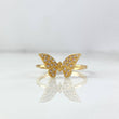 Anillo Mariposa 1.95gr / T6 / Circones Blancos Oro Amarillo *