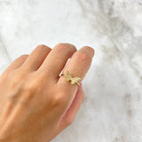 Anillo Mariposa 1.95gr / T6 / Circones Blancos Oro Amarillo *