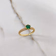 Anillo Solitario  2gr / T6 3/4 / Circones Verde Blancos Oro Amarillo &