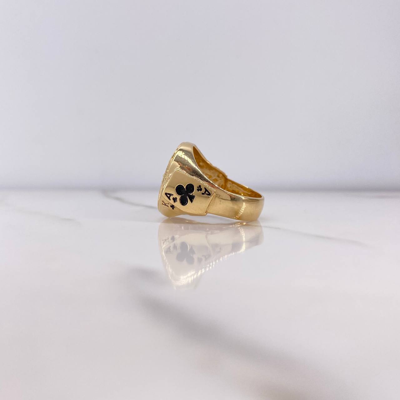 Anillo Ruleta 7.2gr / T9 3/4 / Circones Blancos Negros Oro Amarillo $