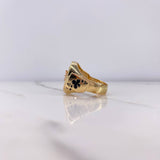 Anillo Ruleta 6.8gr / T10  / Circones Negros Blancos Tres Oros $