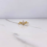 Anillo Tiara 1.7gr / T7 1/4 / Circones Blancos Oro Amarillo $