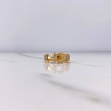 Anillo Correa 3.75gr / T6 3/4 / Circones Blancos Oro Amarillo $