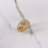 Anillo Medusa Tribal 8.65gr / T12 / Circones Blancos Tres Oros $