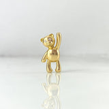 Dije Oso 2gr / 2.2cm / Ojos Blancos Oro Amarillo