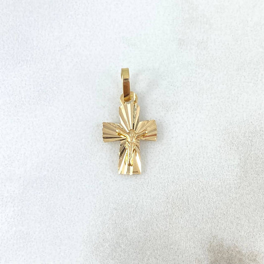 Dije Cruz Cristo 0.5gr / 1.8cm / Diamantada Oro Amarillo