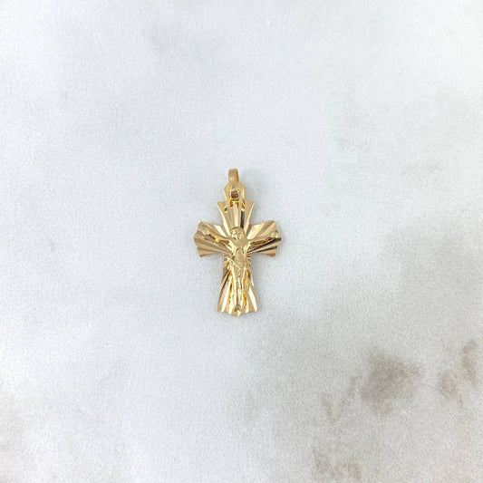 Dije Cruz Cristo 1.15gr / 2.4cm / Diamantada Oro Amarillo