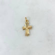 Dije Cruz Cristo 0.8gr / 2.3cm / Diamantada Oro Amarillo