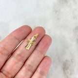 Dije Cruz Cristo 0.8gr / 2.3cm / Diamantada Oro Amarillo