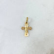 Dije Cruz Cristo 0.4gr / 1.6cm / Diamantada Oro Amarillo