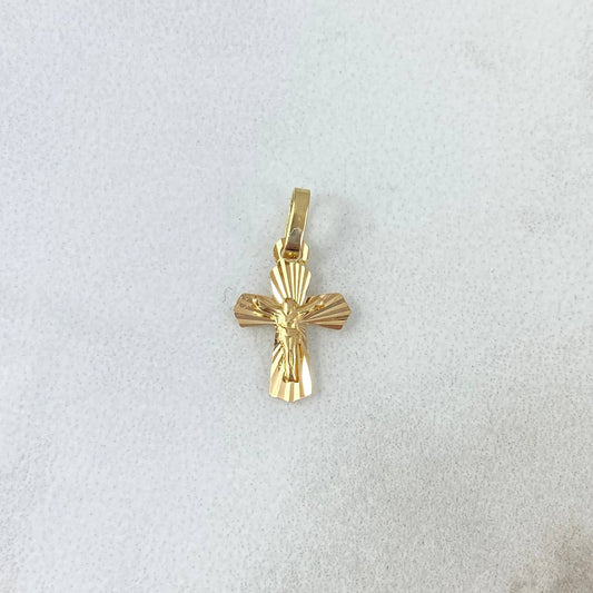 Dije Cruz Cristo 0.45gr / 1.6cm / Diamantada Oro Amarillo