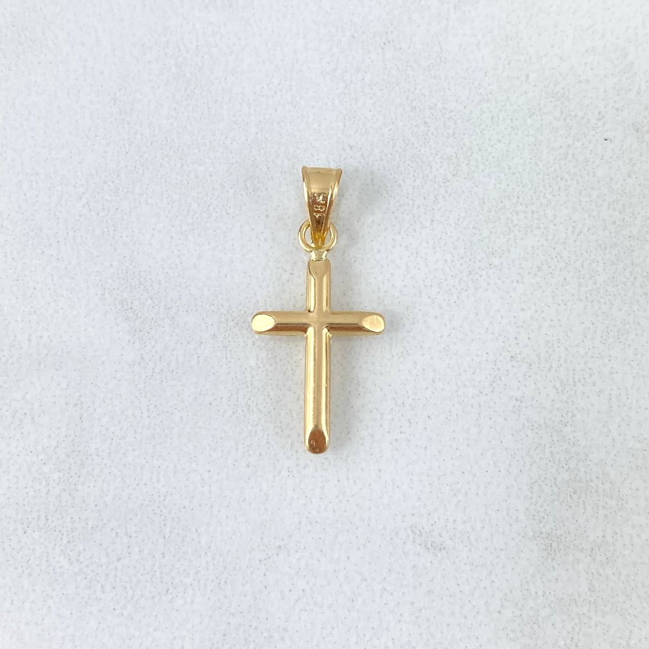 Dije Cruz 0.5gr / 2.5cm / Puntas Planas Oro Amarillo