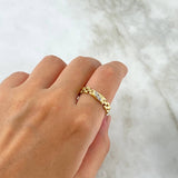 Anillo Correa Articulado 3.1gr / T8 / 4mm Circones Blancos Oro Amarillo +4