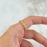 Anillo Correa Articulado 3.1gr / T8 / 4mm Circones Blancos Oro Amarillo +4