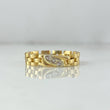 Anillo Correa Articulado 3.1gr / T8 / 4mm Circones Blancos Oro Amarillo +4