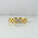 Anillo Correa Articulado 3.1gr / T8 / 4mm Circones Blancos Oro Amarillo +4